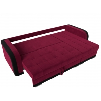 Угловой диван Марсель (микровельвет бордовый чёрный) - Изображение 4